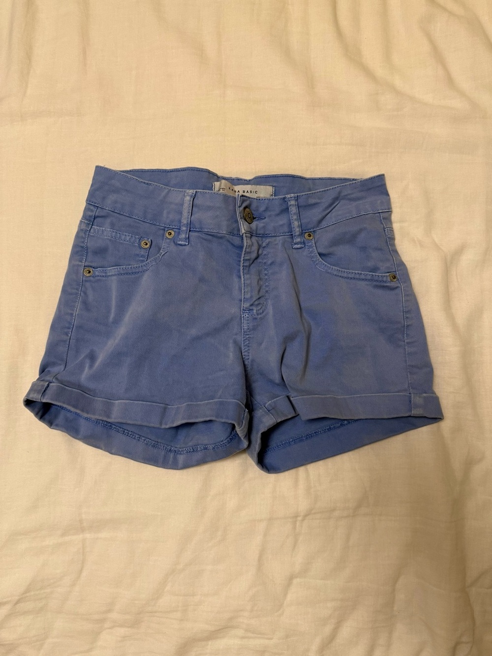 Zara Basic Light Blue Jean Shorts